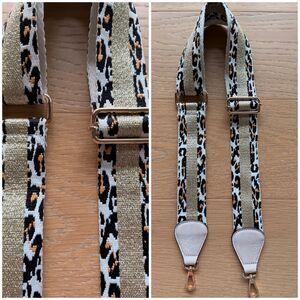Replacement Strap Bag Purse Crossbody Reversible Animal Print Gold Adjustable